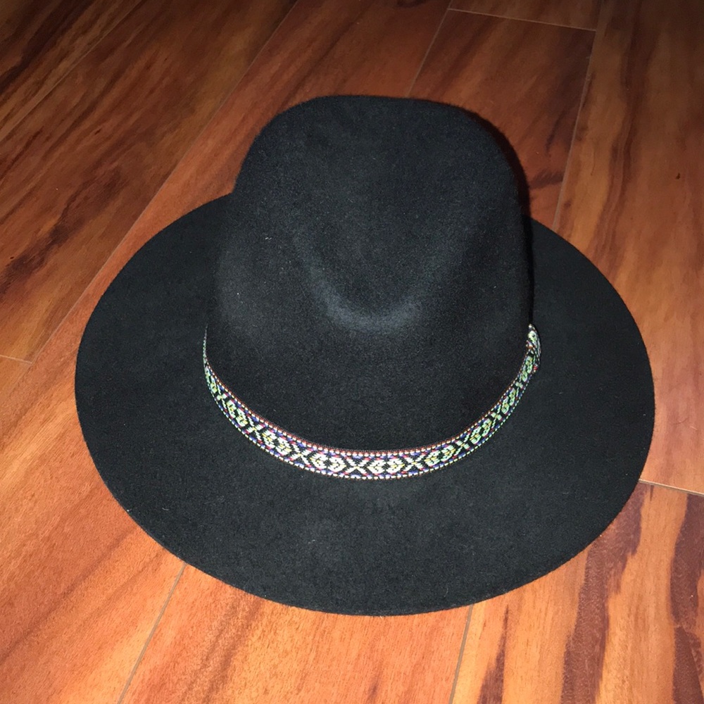 Tribal patterned ribboned wrapped hat